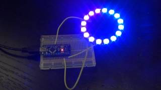 NeoPixel Ring  16 x WS2812 5050 RGB LED Demonstration [upl. by Annovad]