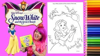 Coloring Snow White Disney Princess Coloring Book Page Colored Pencil Prismacolor  KiMMi THE CLOWN [upl. by Winton167]