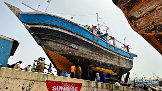 Amazing Manufacturing Process of Handmade Wooden Lenj Boat  Handmade Wooden Ship Production [upl. by Balsam]