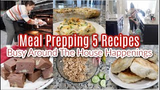 Meal Prepping 5 Recipes Busy Around The House Happenings Getting It Together Mom Life amp Cleaning [upl. by Atinnod]