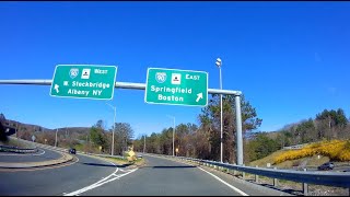 Scenic drive Mass Pike I90 heading east from Lee to Hopkinton 495 [upl. by Nizam]