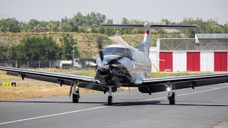 Pilatus PC12 NGX Taking off and landing at Tobalaba Aerodrome [upl. by Goodson]