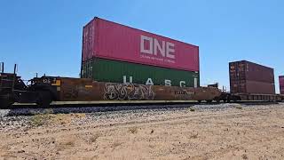 Union Pacific eastbound monster intermodal train with two midtrain DPUS on the GSR Carrizozo Sub [upl. by Bois]