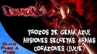 Devil May Cry 2 HD  Guía coleccionables  Trozos de gema azul Misiones secretas Armas Lucie [upl. by Ohploda]