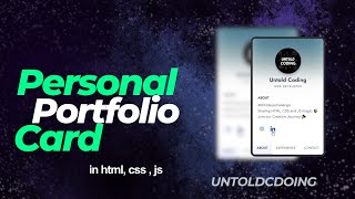 Portfolio Website  Responsive Website Using Html CSS  untoldcoding [upl. by Lynea]