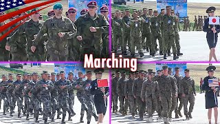 Parade Showcases Various Military Marching Styles from Different Countries [upl. by Airolg508]