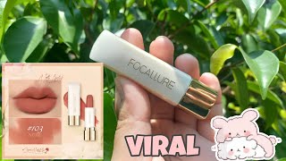 Mini review FOCALLURE JASMINEMEETSROSE matte Lipstick shade 103  Lipstick viral [upl. by Legnaros]