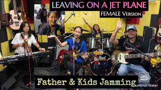 LEAVING ON A JET PLANEFather amp Kids JAMMING FRANZ Rhythm Family Band COVER [upl. by Therese]