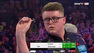 31 Ted Evetts vs Sherrock Fallon 2020 PDC World Darts Championship 2019 1217 Round 1 [upl. by Lesli]