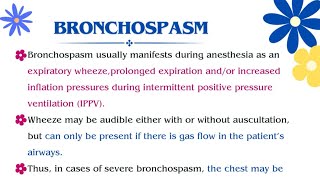 التخدير مرحله٢ اسس التخدير المحاضرة الثانية ج ٣  bronchospasm😎😎🤩 [upl. by Aneehsor]