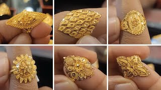 Gold Ring Design  Latest Gold Ring Design for girl 2023  Light Weight Latest Finger ring design [upl. by Blood158]