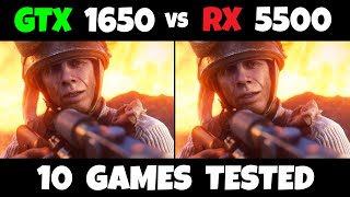 RX 5500 XT vs GTX 1650  1080p 10 Games Tested 2019 [upl. by Alimhaj]