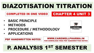 Diazotization Titration  Basic Principle  Method  Procedure  Ch 4 Unit 3  P Analysis 1st sem [upl. by Lawley]