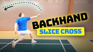 Badminton backhand slice cross court [upl. by Nerradal]