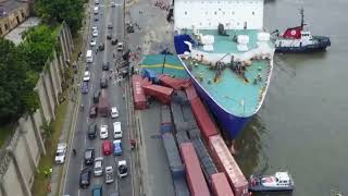 Caribbean Ferry Kydon Crashes into the Pier During Docking Maneuver [upl. by Tatman68]