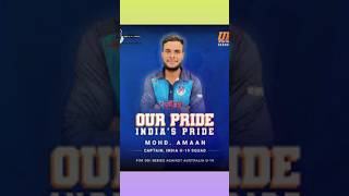 Mohd Amaan U19 Indian Cricket Team Captain  shorts u19cricket mohdamaan [upl. by Jump]