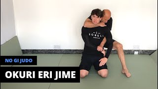 No Gi Judo  送襟絞 Okuri Eri Jime Sliding lapel strangle [upl. by Nnayelsel]