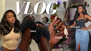 WEEKLY VLOG  MAINTENANCE HAIR  NAILS  DEALING w Anxiety  INFLUENCER EVENTS [upl. by Tedric287]