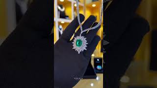 Omnia Thalia Green Necklace in 925 Silver High Quality Simulated diamonds [upl. by Alyekahs]