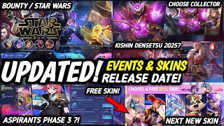 UPDATE FREE LIMITED SKIN  ASPIRANT PHASE 3  NEW EVENT AND SKINS RELEASE DATE  MLBB [upl. by Raasch]