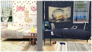 The Sims 4 Speed Build  OPPOSITES TWIN ROOMS GIRLY VS SPORTY [upl. by Damaris]