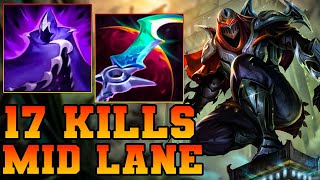 17 Kills Zed Guide LOL Mid S14  Zed Gameplay S14 Build Season 14  League Of Legends Combo 1420 [upl. by Htrag]