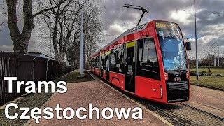 🇵🇱 Trams in Częstochowa  Tramwaje w Częstochowie 2021 4K [upl. by Corinna]