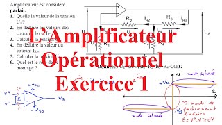 Électronique  Amplificateur opérationnel Exercice 1 AmplificateuropérationnelCE [upl. by Cyler515]