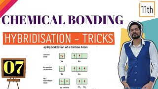 Chemical Bonding । Class 11 L7 । Trick for Hybridisation । Odd e molecules । Spd characters [upl. by Had]