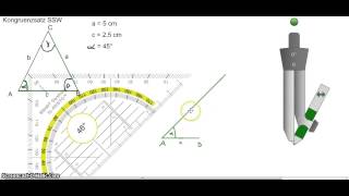 Dreiecke konstruieren  Kongruenzsatz SSW [upl. by Enedan]