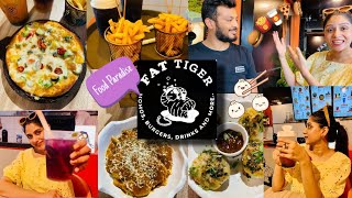 Fat Tiger 🐯 🍔🍟🍕🥟🧋🍸 Fat Tiger India  New Cafe Alert 🚨 Parineeti Chopras Brand bobadrink [upl. by Eliak]