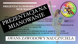 PREZENTACJA NA MIANOWANIE awans zawodowy na nauczyciela mianowanego [upl. by Arednaxela]