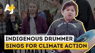 Meet The Indigenous Kid Drummer Singing For Climate Action With His Grandmother [upl. by Arihas126]