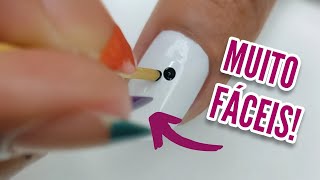 5 modelos de unhas decoradas com PALITO DE DENTE FÁCIL [upl. by Claudy317]