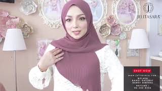 Tudung Bawal Tutorial Seperti Pakai Shawl  Sara Fiona Pleated [upl. by Dnana494]