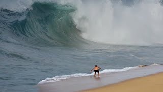 Raw Footage  World Champion Skimboarders Try to Reach Massive Waves in Mexico [upl. by Canice]