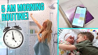 MY 5AM MORNING ROUTINE WITH A NEWBORN [upl. by Eelyma]