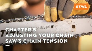 Chapter 5 Adjusting Your Chain Saw’s Chain Tension  STIHL Tutorial [upl. by Htenywg]