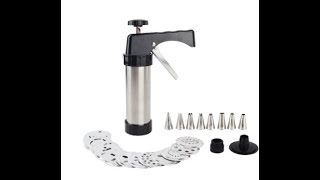 Cookie Press Machine Icing Set Biscuit Maker Stainless Steel Cookie Gun Cake decoration Gun [upl. by Dombrowski]