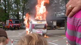 200ste video Demonstratie Caravanbrand bij open dag Brandweer GroningenStad [upl. by Presley]