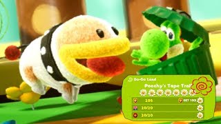 Yoshis Crafted World  GOGO Land Poochy´s Tape Trall All Flowers amp Red Coins [upl. by Odracer574]