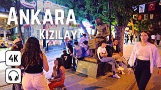 ANKARA Kızılay at Night 🍹 4K Walking Tour in most Famous District  Capital of Turkey Travel Guide [upl. by Ostap]