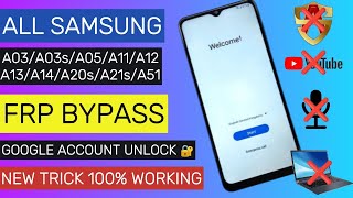 All Samsung A03A03sA05A11A12A13A14A20sA21sA51  FRP Bypass  Google Account New Security [upl. by Anglo]