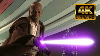 Star Wars Revenge of the Sith 2005  Mace Windu vs Palpatine  4k [upl. by Ellenod]