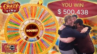 500000 MAX CRAZY TIME WHEEL WIN WITH MY BROTHERS WORLD RECORD [upl. by Akeem]