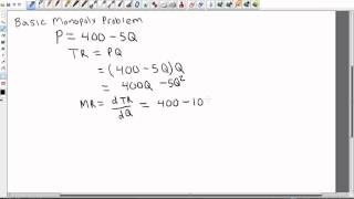 Monopoly Profit Maximization with Calculus [upl. by Cassil]