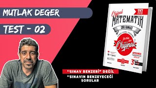 Mutlak Değer TEST 02  ORİJİNAL TYT SORU BANKASI  yks2024 [upl. by Abihsat261]