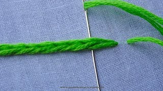 Basic Hand Embroidery Part  62  Heavy Chain Stitch [upl. by Sielen]