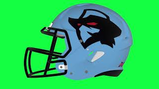 Dallas Renegades Helmet Green Screen Logo Loop Chroma Animation [upl. by Otila]