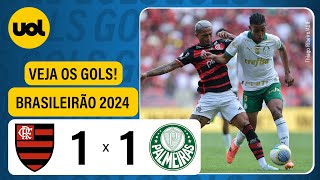 FLAMENGO 1 X 1 PALMEIRAS  BRASILEIRÃO 2024 VEJA OS GOLS DE ARRASCAETA E LUIGHI [upl. by Bergess]